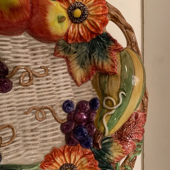 RETIRED FITZ & FLOYD AUTUMN BOUNTY SERVING BOWL. - Picture 4 of 12